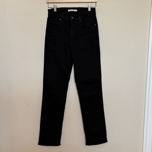 724 Black Levi's High Waisted Straight Leg Jeans